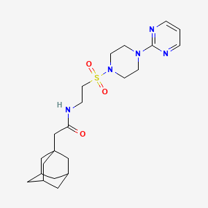 molecular formula C22H33N5O3S B6530920 2-(adamantan-1-yl)-N-(2-{[4-(pyrimidin-2-yl)piperazin-1-yl]sulfonyl}ethyl)acetamide CAS No. 946226-76-2