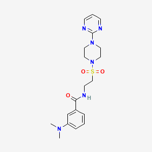 molecular formula C19H26N6O3S B6530924 3-(dimethylamino)-N-(2-{[4-(pyrimidin-2-yl)piperazin-1-yl]sulfonyl}ethyl)benzamide CAS No. 946226-92-2