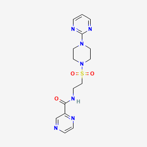 molecular formula C15H19N7O3S B6530936 N-(2-{[4-(pyrimidin-2-yl)piperazin-1-yl]sulfonyl}ethyl)pyrazine-2-carboxamide CAS No. 946227-08-3