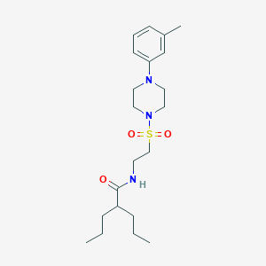 N-(2-{[4-(3-methylphenyl)piperazin-1-yl]sulfonyl}ethyl)-2-propylpentanamide