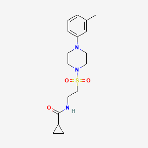 molecular formula C17H25N3O3S B6530953 N-(2-{[4-(3-methylphenyl)piperazin-1-yl]sulfonyl}ethyl)cyclopropanecarboxamide CAS No. 946227-20-9