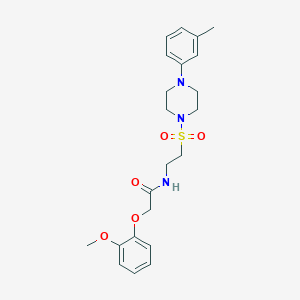 molecular formula C22H29N3O5S B6530965 2-(2-methoxyphenoxy)-N-(2-{[4-(3-methylphenyl)piperazin-1-yl]sulfonyl}ethyl)acetamide CAS No. 946227-44-7