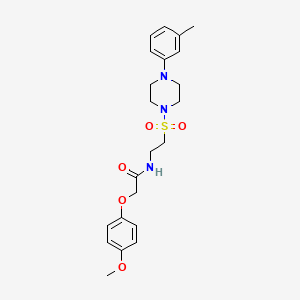 2-(4-methoxyphenoxy)-N-(2-{[4-(3-methylphenyl)piperazin-1-yl]sulfonyl}ethyl)acetamide