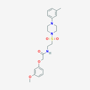molecular formula C22H29N3O5S B6530982 2-(3-methoxyphenoxy)-N-(2-{[4-(3-methylphenyl)piperazin-1-yl]sulfonyl}ethyl)acetamide CAS No. 946227-48-1