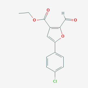 molecular formula C14H11ClO4 B065310 Ethyl 5-(4-chlorophenyl)-2-formyl-3-furoate CAS No. 175276-64-9