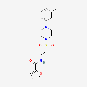 molecular formula C18H23N3O4S B6531008 N-(2-{[4-(3-methylphenyl)piperazin-1-yl]sulfonyl}ethyl)furan-2-carboxamide CAS No. 946203-42-5