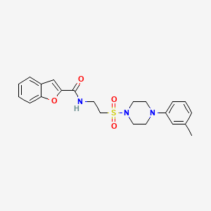 molecular formula C22H25N3O4S B6531021 N-(2-{[4-(3-methylphenyl)piperazin-1-yl]sulfonyl}ethyl)-1-benzofuran-2-carboxamide CAS No. 946203-52-7