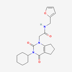 2-{3-cyclohexyl-2,4-dioxo-1H,2H,3H,4H,5H,6H,7H-cyclopenta[d]pyrimidin-1-yl}-N-[(furan-2-yl)methyl]acetamide
