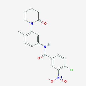 4-chloro-N-[4-methyl-3-(2-oxopiperidin-1-yl)phenyl]-3-nitrobenzamide