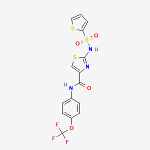 molecular formula C15H10F3N3O4S3 B6531148 2-(thiophene-2-sulfonamido)-N-[4-(trifluoromethoxy)phenyl]-1,3-thiazole-4-carboxamide CAS No. 1021212-45-2