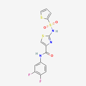 molecular formula C14H9F2N3O3S3 B6531155 N-(3,4-difluorophenyl)-2-(thiophene-2-sulfonamido)-1,3-thiazole-4-carboxamide CAS No. 1021209-44-8