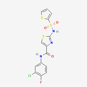 N-(3-chloro-4-fluorophenyl)-2-(thiophene-2-sulfonamido)-1,3-thiazole-4-carboxamide
