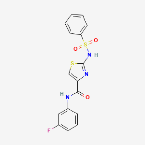 molecular formula C16H12FN3O3S2 B6531188 2-benzenesulfonamido-N-(3-fluorophenyl)-1,3-thiazole-4-carboxamide CAS No. 1021259-54-0