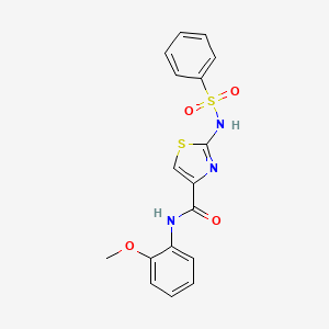 molecular formula C17H15N3O4S2 B6531193 2-benzenesulfonamido-N-(2-methoxyphenyl)-1,3-thiazole-4-carboxamide CAS No. 1021259-56-2