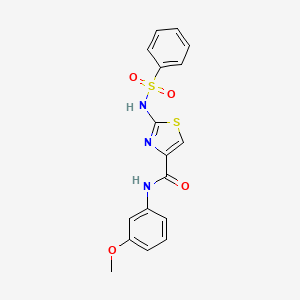 molecular formula C17H15N3O4S2 B6531195 2-benzenesulfonamido-N-(3-methoxyphenyl)-1,3-thiazole-4-carboxamide CAS No. 1021212-98-5
