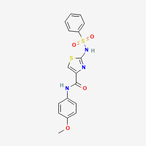 molecular formula C17H15N3O4S2 B6531202 2-benzenesulfonamido-N-(4-methoxyphenyl)-1,3-thiazole-4-carboxamide CAS No. 1021259-58-4