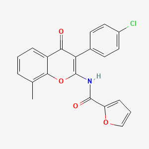 molecular formula C21H14ClNO4 B6531227 N-[3-(4-chlorophenyl)-8-methyl-4-oxo-4H-chromen-2-yl]furan-2-carboxamide CAS No. 883959-93-1
