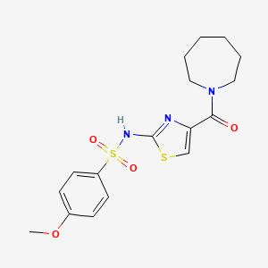 molecular formula C17H21N3O4S2 B6531241 N-[4-(azepane-1-carbonyl)-1,3-thiazol-2-yl]-4-methoxybenzene-1-sulfonamide CAS No. 1021213-24-0