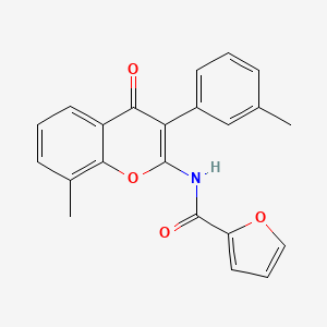 molecular formula C22H17NO4 B6531260 N-[8-methyl-3-(3-methylphenyl)-4-oxo-4H-chromen-2-yl]furan-2-carboxamide CAS No. 883959-86-2