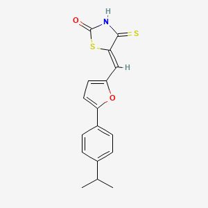 molecular formula C17H15NO2S2 B6531275 (5Z)-5-({5-[4-(propan-2-yl)phenyl]furan-2-yl}methylidene)-4-sulfanylidene-1,3-thiazolidin-2-one CAS No. 890605-07-9