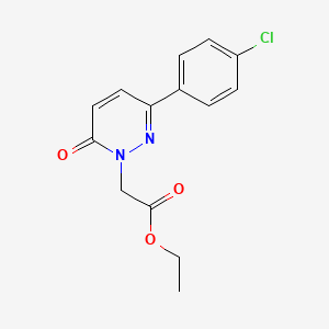 molecular formula C14H13ClN2O3 B6531289 ethyl 2-[3-(4-chlorophenyl)-6-oxo-1,6-dihydropyridazin-1-yl]acetate CAS No. 70751-11-0