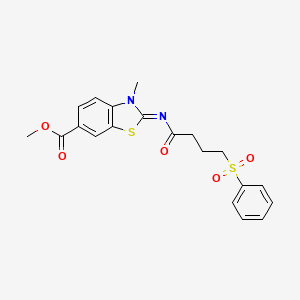 methyl (2E)-2-{[4-(benzenesulfonyl)butanoyl]imino}-3-methyl-2,3-dihydro-1,3-benzothiazole-6-carboxylate