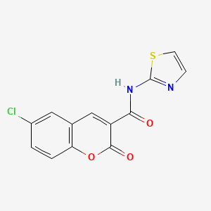 molecular formula C13H7ClN2O3S B6531315 6-chloro-2-oxo-N-(1,3-thiazol-2-yl)-2H-chromene-3-carboxamide CAS No. 78095-81-5