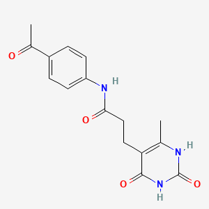 molecular formula C16H17N3O4 B6531328 N-(4-acetylphenyl)-3-(6-methyl-2,4-dioxo-1,2,3,4-tetrahydropyrimidin-5-yl)propanamide CAS No. 1171951-43-1