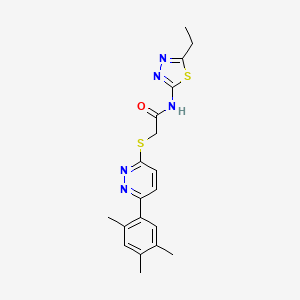 molecular formula C19H21N5OS2 B6531335 N-(5-ethyl-1,3,4-thiadiazol-2-yl)-2-{[6-(2,4,5-trimethylphenyl)pyridazin-3-yl]sulfanyl}acetamide CAS No. 922888-20-8
