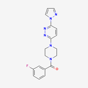 molecular formula C18H17FN6O B6531439 3-[4-(3-fluorobenzoyl)piperazin-1-yl]-6-(1H-pyrazol-1-yl)pyridazine CAS No. 1019100-54-9