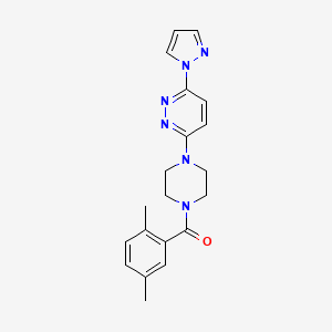 molecular formula C20H22N6O B6531445 3-[4-(2,5-dimethylbenzoyl)piperazin-1-yl]-6-(1H-pyrazol-1-yl)pyridazine CAS No. 1019100-82-3