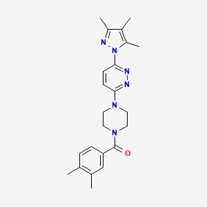 molecular formula C23H28N6O B6531475 3-[4-(3,4-dimethylbenzoyl)piperazin-1-yl]-6-(3,4,5-trimethyl-1H-pyrazol-1-yl)pyridazine CAS No. 1020501-90-9