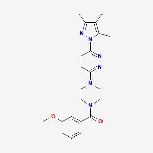 molecular formula C22H26N6O2 B6531484 3-[4-(3-methoxybenzoyl)piperazin-1-yl]-6-(3,4,5-trimethyl-1H-pyrazol-1-yl)pyridazine CAS No. 1020501-95-4