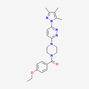 molecular formula C23H28N6O2 B6531491 3-[4-(4-ethoxybenzoyl)piperazin-1-yl]-6-(3,4,5-trimethyl-1H-pyrazol-1-yl)pyridazine CAS No. 1020502-01-5