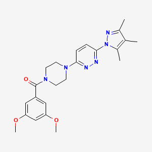 molecular formula C23H28N6O3 B6531504 3-[4-(3,5-dimethoxybenzoyl)piperazin-1-yl]-6-(3,4,5-trimethyl-1H-pyrazol-1-yl)pyridazine CAS No. 1020502-09-3