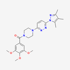 molecular formula C24H30N6O4 B6531508 3-[4-(3,4,5-trimethoxybenzoyl)piperazin-1-yl]-6-(3,4,5-trimethyl-1H-pyrazol-1-yl)pyridazine CAS No. 1020502-12-8