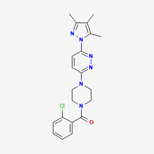 molecular formula C21H23ClN6O B6531530 3-[4-(2-chlorobenzoyl)piperazin-1-yl]-6-(3,4,5-trimethyl-1H-pyrazol-1-yl)pyridazine CAS No. 1020502-17-3