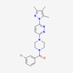 molecular formula C21H23BrN6O B6531546 3-[4-(3-bromobenzoyl)piperazin-1-yl]-6-(3,4,5-trimethyl-1H-pyrazol-1-yl)pyridazine CAS No. 1020502-24-2