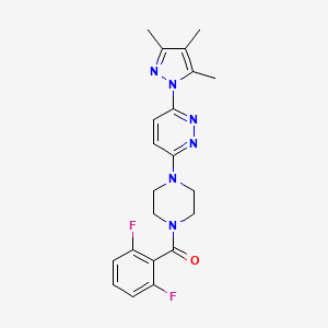 molecular formula C21H22F2N6O B6531551 3-[4-(2,6-difluorobenzoyl)piperazin-1-yl]-6-(3,4,5-trimethyl-1H-pyrazol-1-yl)pyridazine CAS No. 1020502-29-7