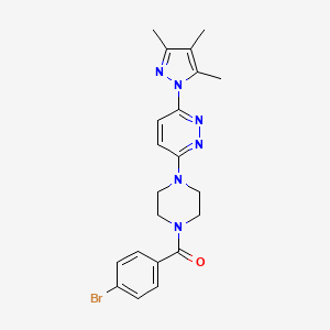 molecular formula C21H23BrN6O B6531563 3-[4-(4-bromobenzoyl)piperazin-1-yl]-6-(3,4,5-trimethyl-1H-pyrazol-1-yl)pyridazine CAS No. 1020502-27-5