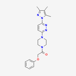 molecular formula C22H26N6O2 B6531581 2-phenoxy-1-{4-[6-(3,4,5-trimethyl-1H-pyrazol-1-yl)pyridazin-3-yl]piperazin-1-yl}ethan-1-one CAS No. 1020502-44-6