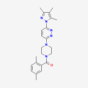 molecular formula C23H28N6O B6531596 3-[4-(2,5-dimethylbenzoyl)piperazin-1-yl]-6-(3,4,5-trimethyl-1H-pyrazol-1-yl)pyridazine CAS No. 1020502-61-7