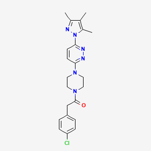 molecular formula C22H25ClN6O B6531612 2-(4-chlorophenyl)-1-{4-[6-(3,4,5-trimethyl-1H-pyrazol-1-yl)pyridazin-3-yl]piperazin-1-yl}ethan-1-one CAS No. 1020502-67-3