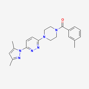 molecular formula C21H24N6O B6531613 3-(3,5-dimethyl-1H-pyrazol-1-yl)-6-[4-(3-methylbenzoyl)piperazin-1-yl]pyridazine CAS No. 1020502-73-1