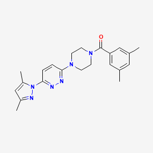molecular formula C22H26N6O B6531621 3-(3,5-dimethyl-1H-pyrazol-1-yl)-6-[4-(3,5-dimethylbenzoyl)piperazin-1-yl]pyridazine CAS No. 1020502-77-5