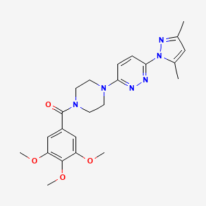 molecular formula C23H28N6O4 B6531630 3-(3,5-dimethyl-1H-pyrazol-1-yl)-6-[4-(3,4,5-trimethoxybenzoyl)piperazin-1-yl]pyridazine CAS No. 1020502-89-9