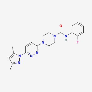 molecular formula C20H22FN7O B6531662 4-[6-(3,5-dimethyl-1H-pyrazol-1-yl)pyridazin-3-yl]-N-(2-fluorophenyl)piperazine-1-carboxamide CAS No. 1019103-39-9