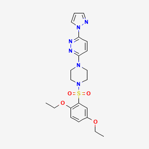 B6531664 3-[4-(2,5-diethoxybenzenesulfonyl)piperazin-1-yl]-6-(1H-pyrazol-1-yl)pyridazine CAS No. 1019103-56-0