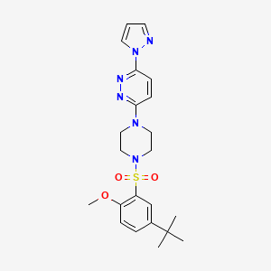 B6531680 3-[4-(5-tert-butyl-2-methoxybenzenesulfonyl)piperazin-1-yl]-6-(1H-pyrazol-1-yl)pyridazine CAS No. 1019103-65-1