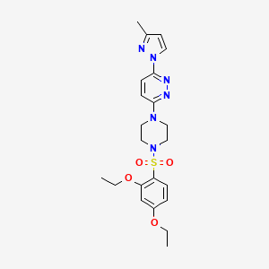 molecular formula C22H28N6O4S B6531712 3-[4-(2,4-diethoxybenzenesulfonyl)piperazin-1-yl]-6-(3-methyl-1H-pyrazol-1-yl)pyridazine CAS No. 1019104-19-8